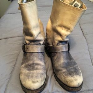 Frye Veronica Distressed Leather Moto Boots